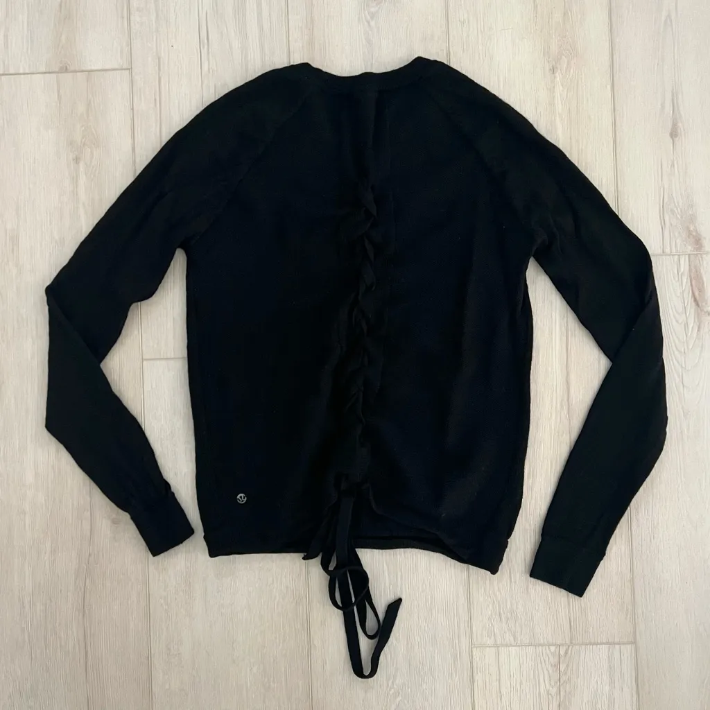 Lululemon Tie Back Wool Knit Sweater Size 6 | Tied To You Sweater - Image 3