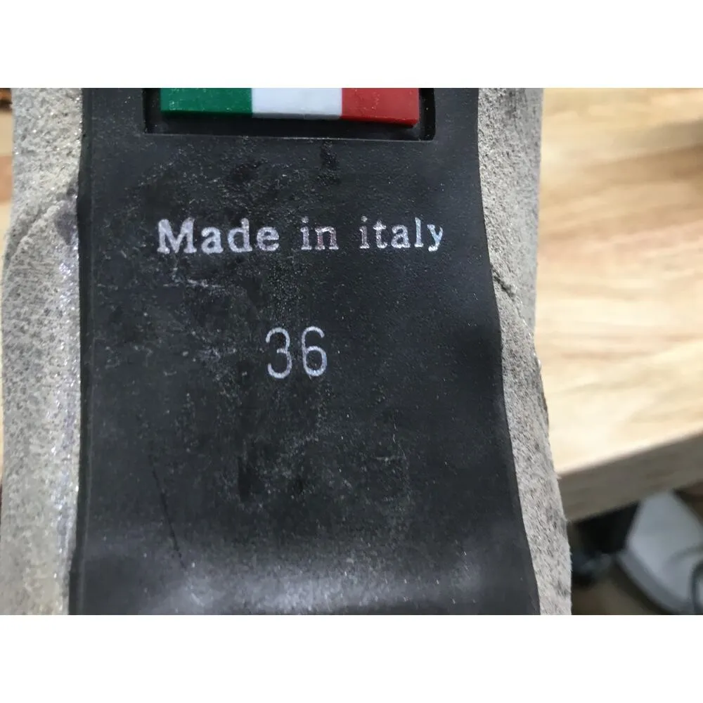 Cordani Vera Pelle Bootie Womens US 6 Gray Glitter Pointed Toe Ankle Kitten Heel - Image 4