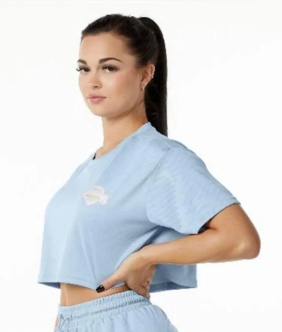 Women's Varsity Crop - Light Blue Size Medium - Image 3