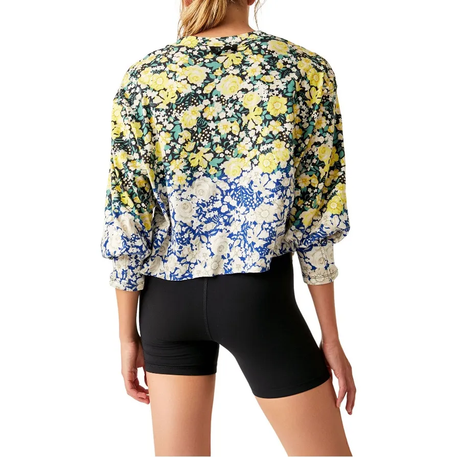 FP Movement Free People Inspire Printed Layer Faded Poppy Black Small NWT Blue - Image 3