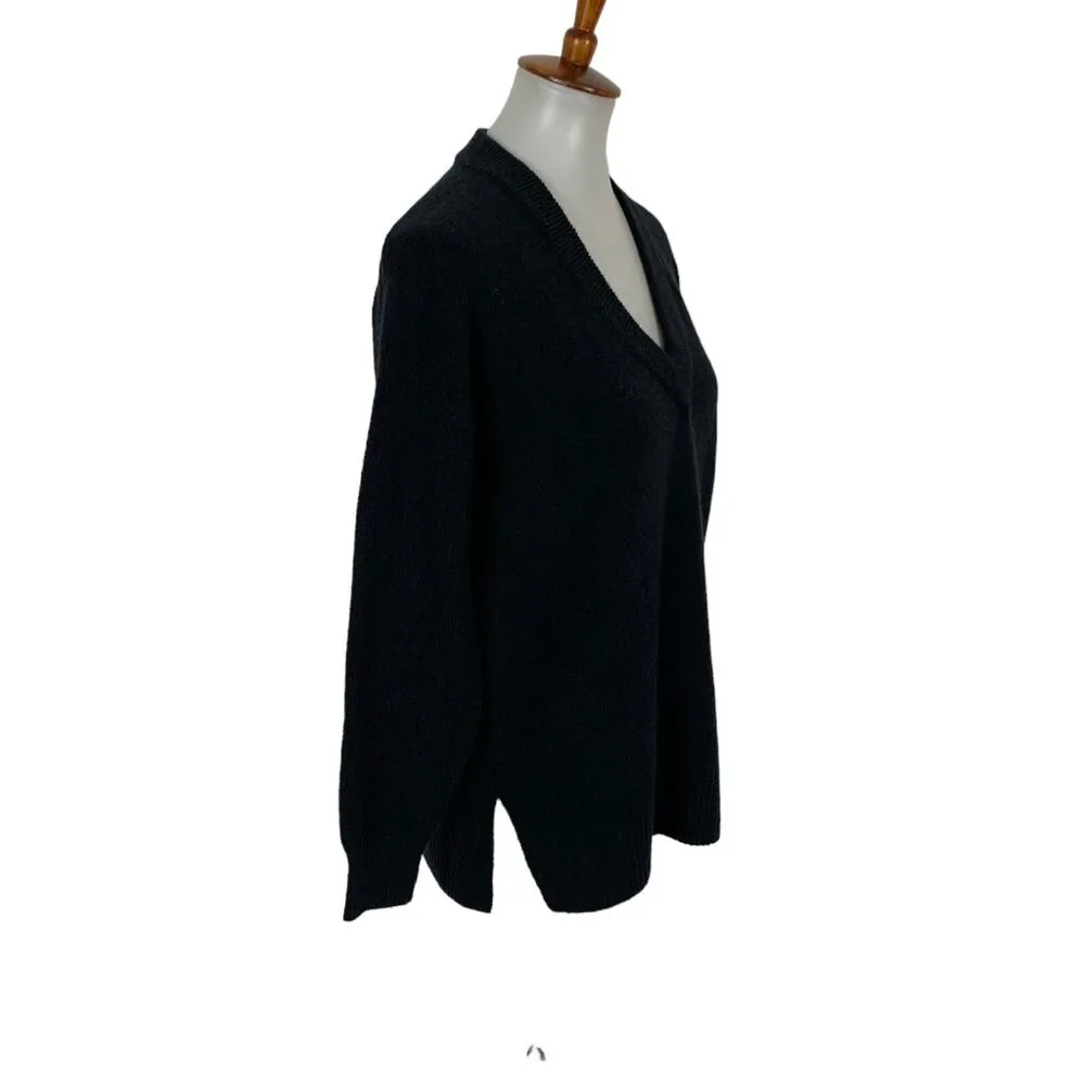 Madewell Black V Neck Long Sleeve Pullover Sweater Small - Image 3