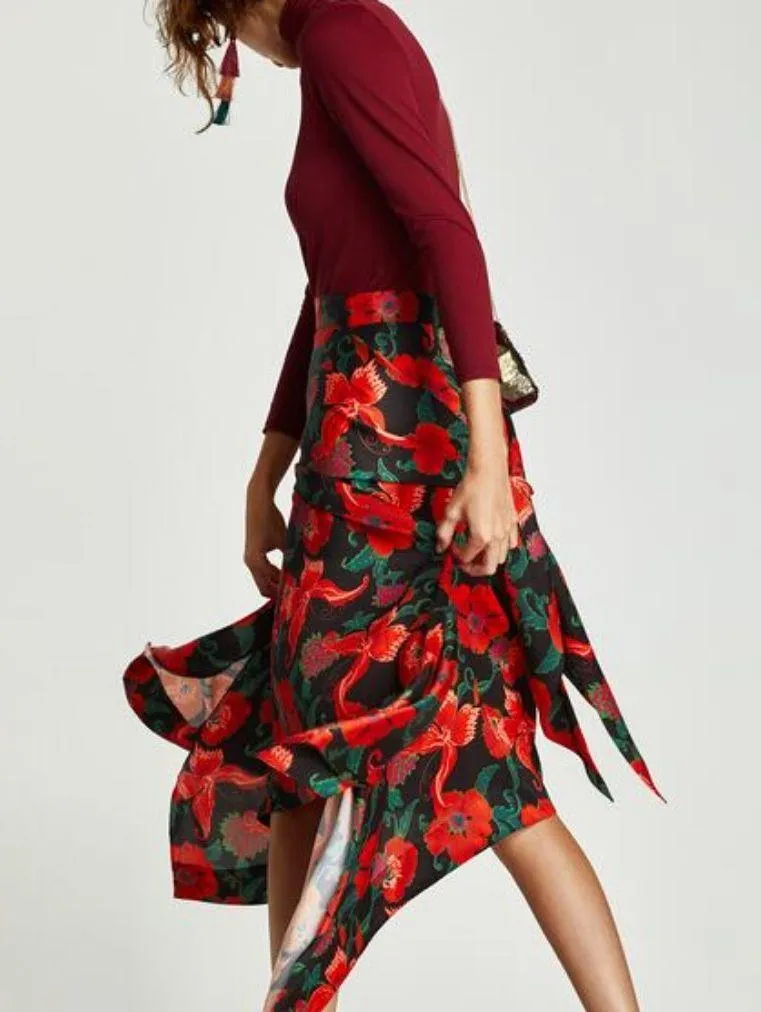 NWT  | Printed flowing midi skirt | XS - Image 4