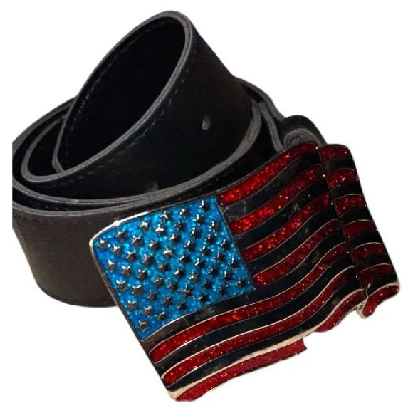 American Flag belt Buckle! Black - Image 2