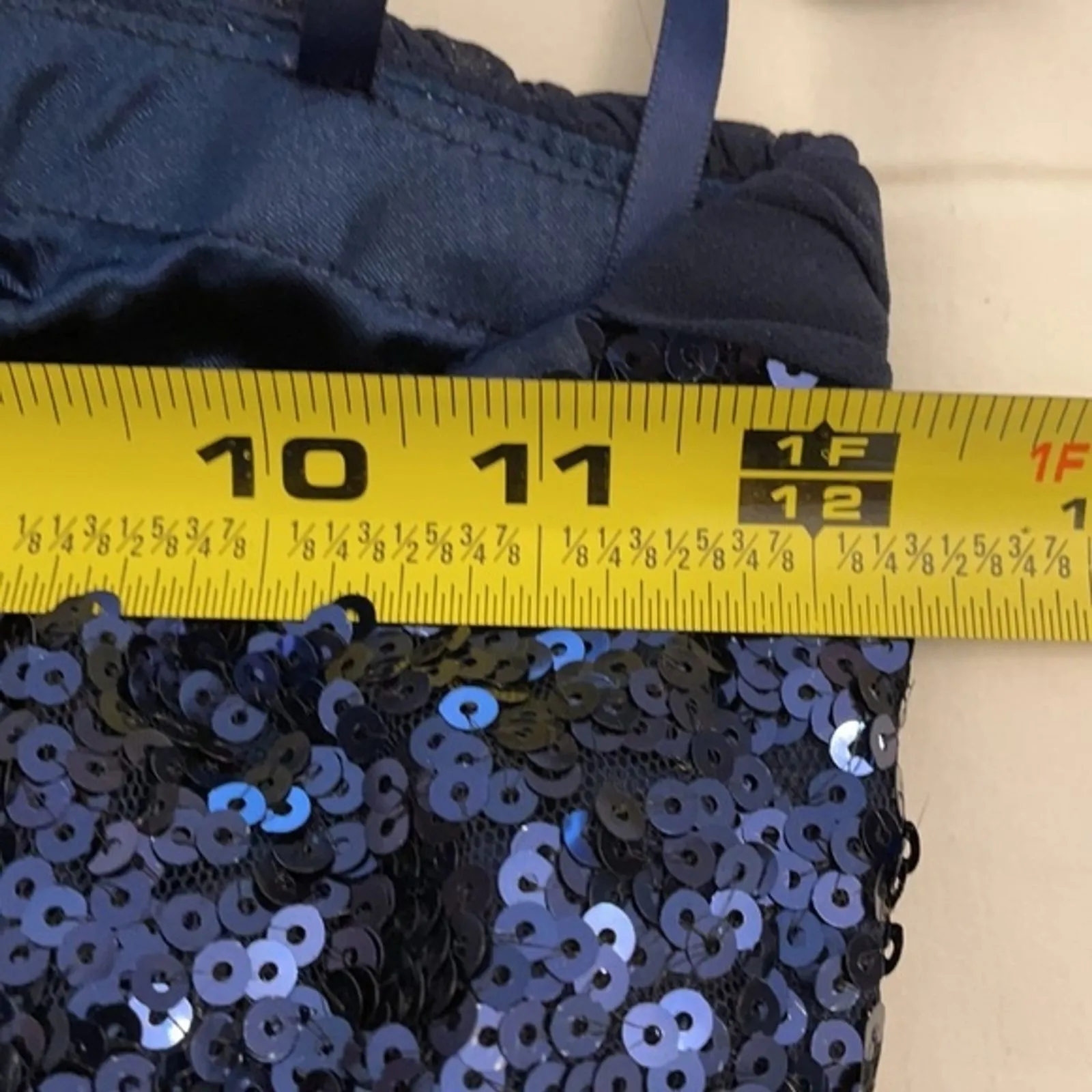 Chi Chi London Navy Blue Evening Gown Sequin Top Womens Sz 2 NEW Prom Formal - Image 5