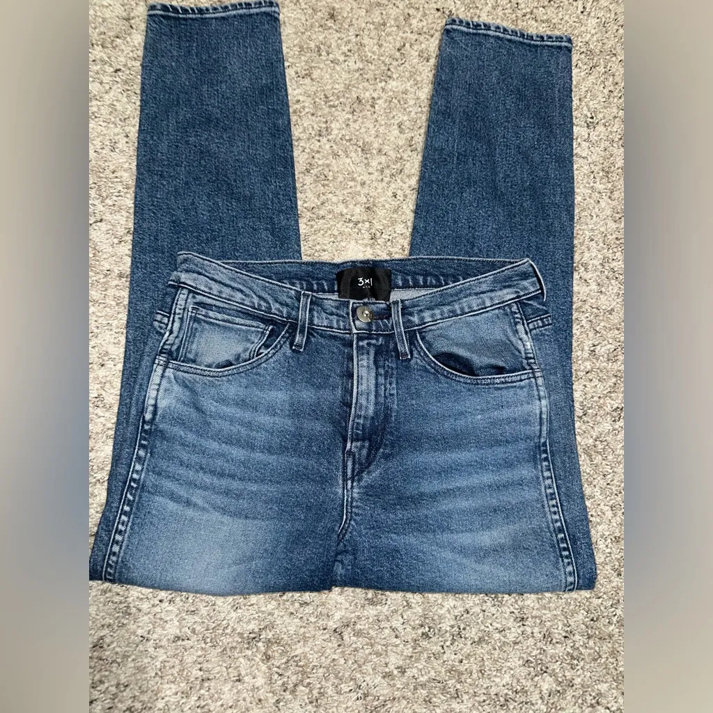 3X1 W3 Authentic High-Rise Cropped Straight-Leg Jeans in Chance EUC‎ Size 26 - Image 6