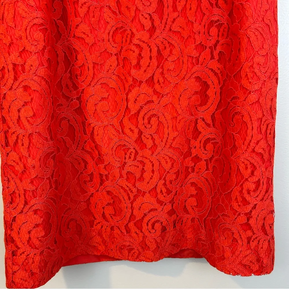 NWT J. Crew Kelsey Poppy Red Leavers Lace Strapless Sheath/Mini Dress Size 8 - Image 8