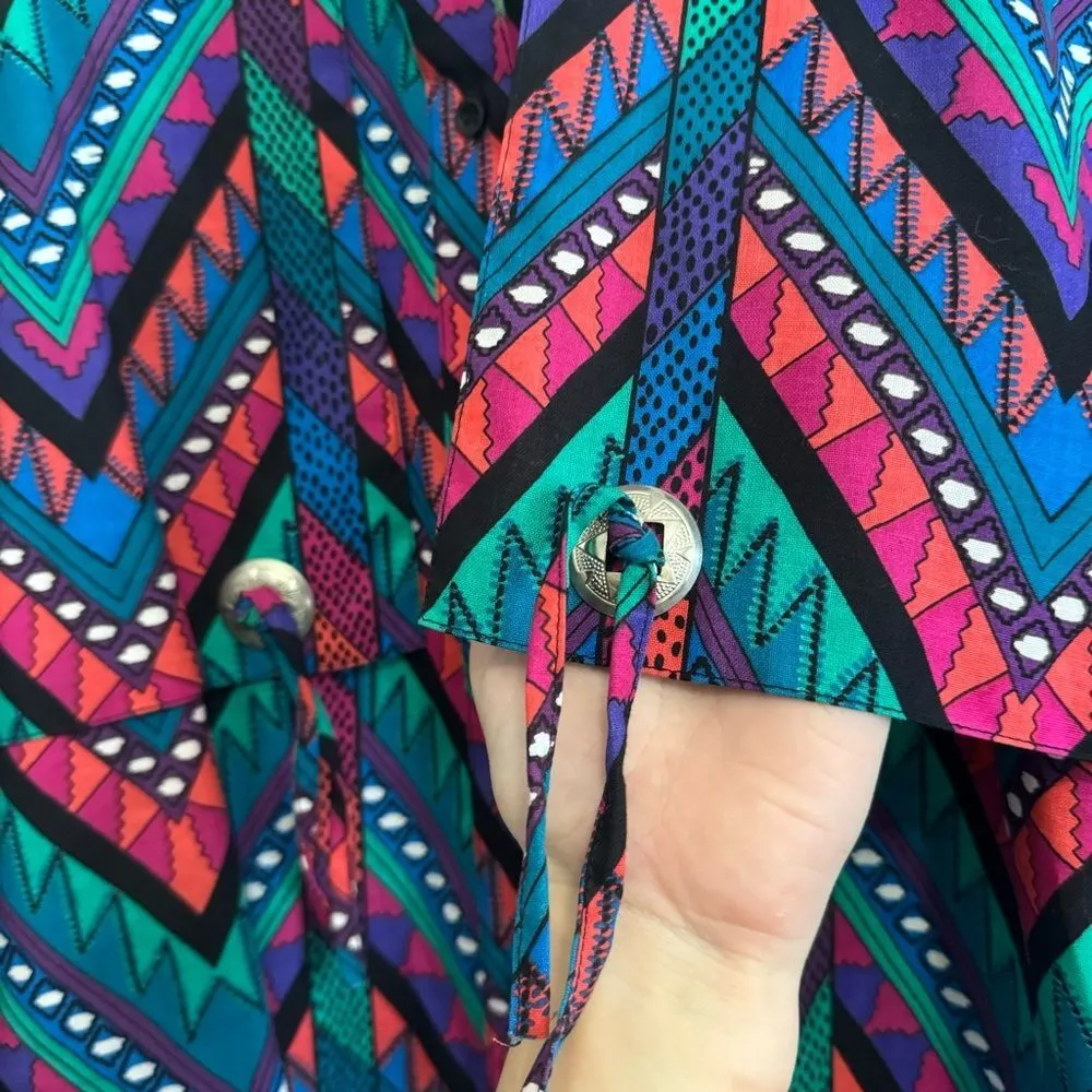 Vintage Wrangler Aztec Pearl Snap - Image 4