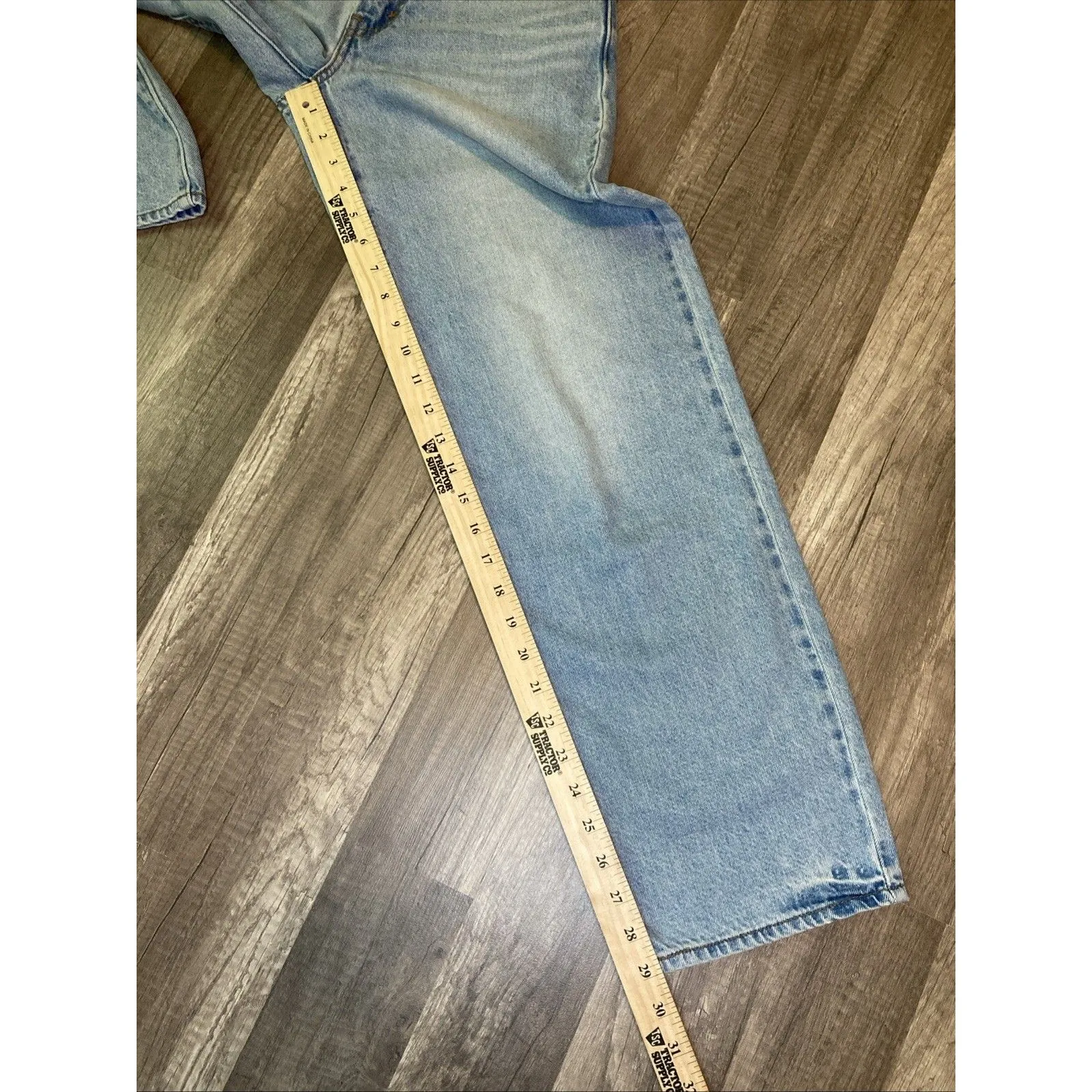 Levis Jeans Womens 25x29 Blue Baggy Dad Wide Leg Flare Premium Denim Big E - Image 9