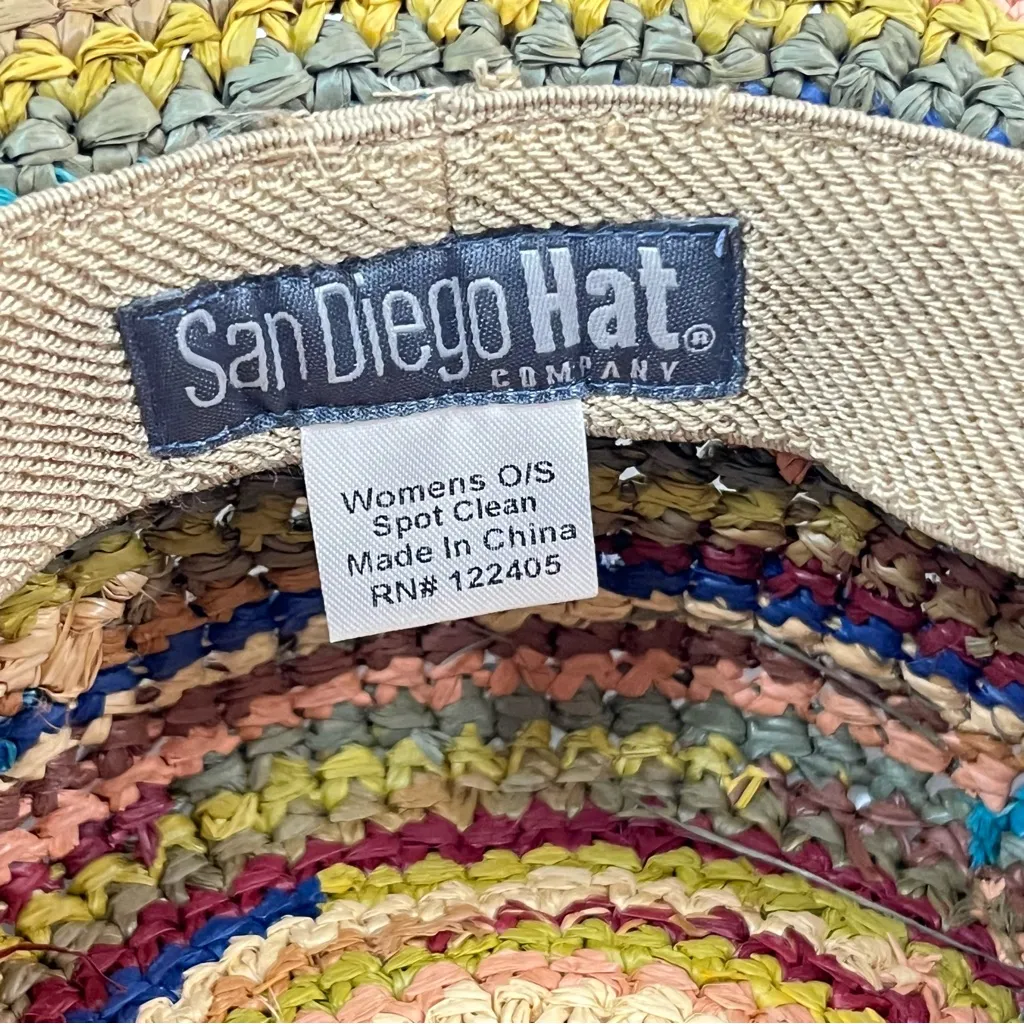 San Diego Hat Company Multicolor Woven Straw Hat Blue - Image 5