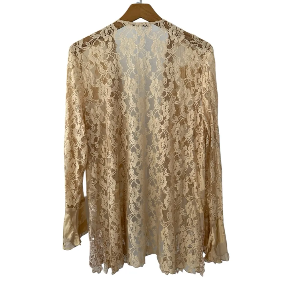 Vintage Spencer Alexis Glam Silk Blend Lace Jacket Sequins Cottagecore Victorian Size M - Image 3