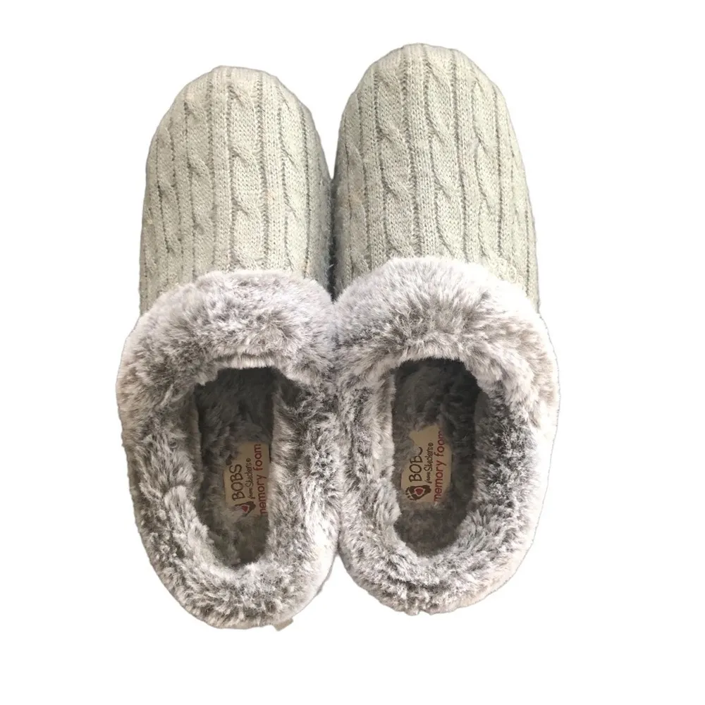 BOBS from  Women's Keepsakes Delight Slipper Cable Knit Gray Sz. 7M - Image 3