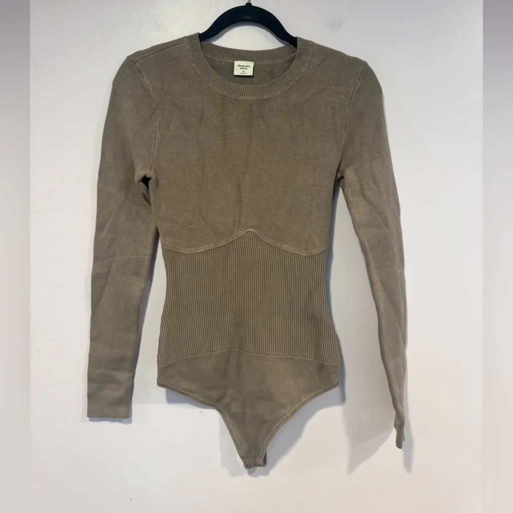 Brown contour ribbed‎ Abercrombie and Fitch knit bodysuit - Image 2