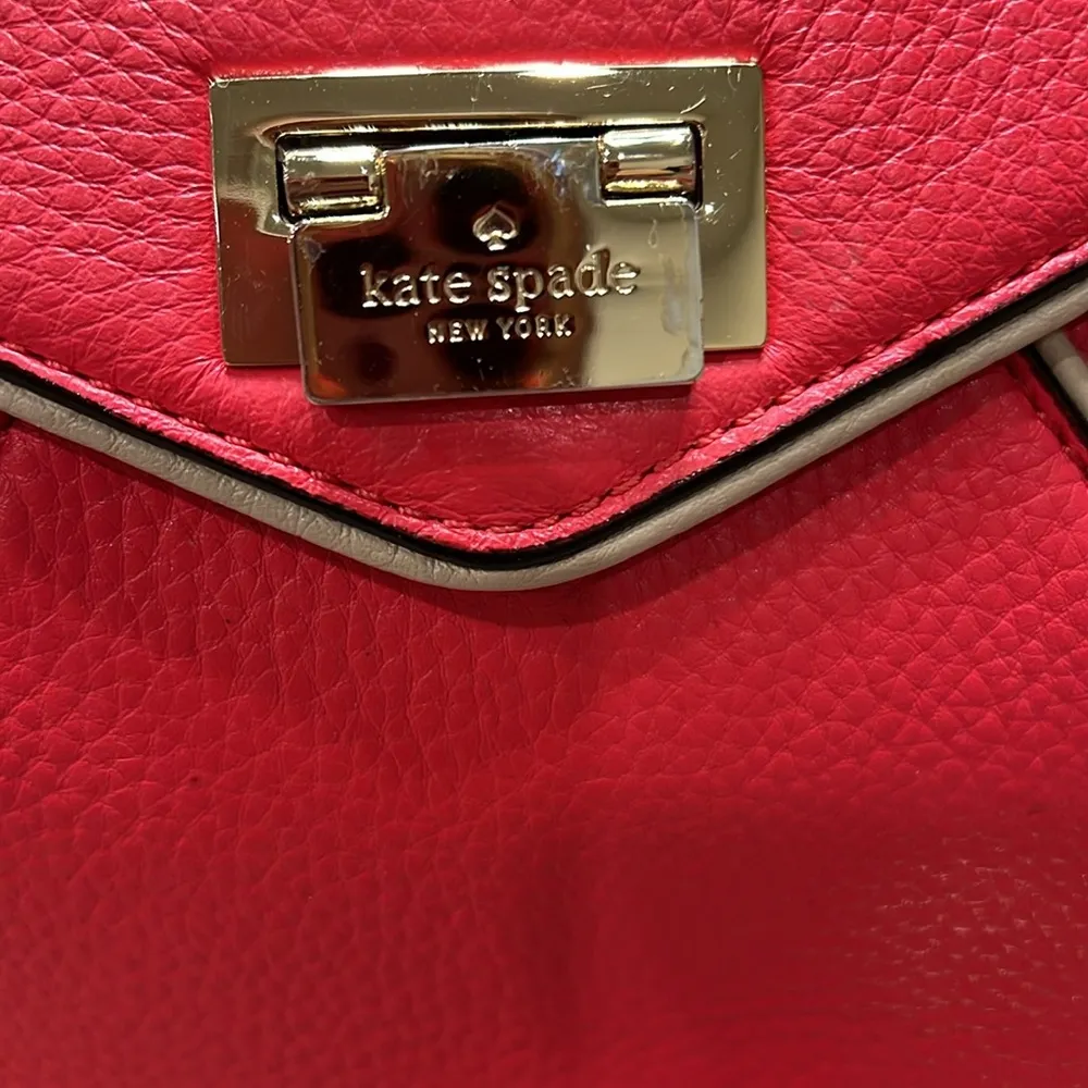 Kate Spade Wesley Place Laurel Desert Rose Leather Crossbody Bag EUC - Image 3