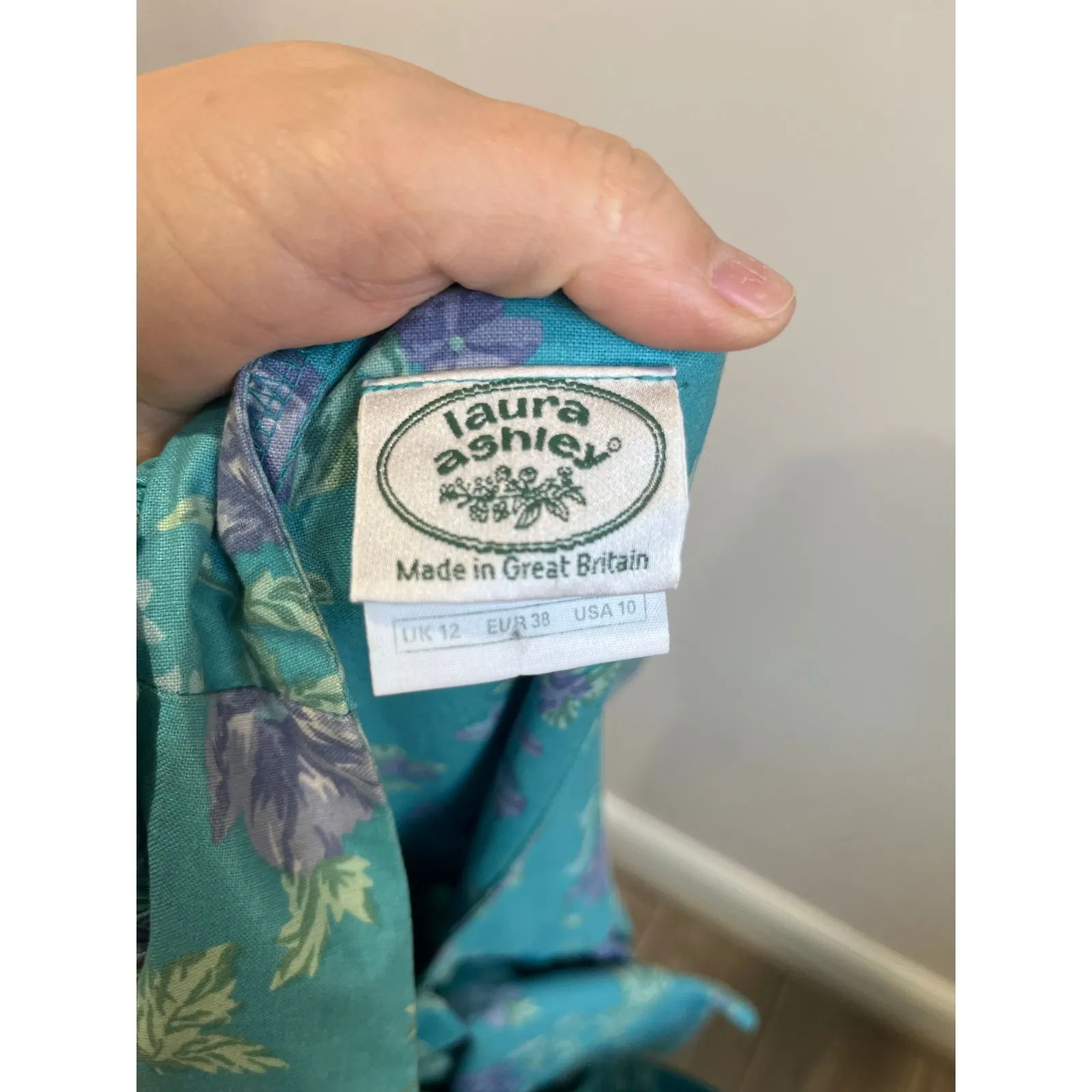 Laura Ashley Vintage 80s Cottagecore Puff Sleeve Prairie Midi Dress Size 10 - Image 7