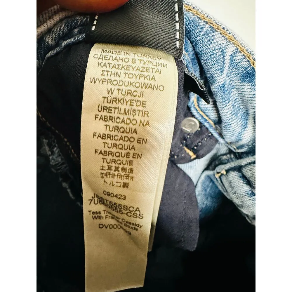 7 FOR ALL MANKIND Silver Studded Denim Straight Leg Jeans Size 29 - Image 11