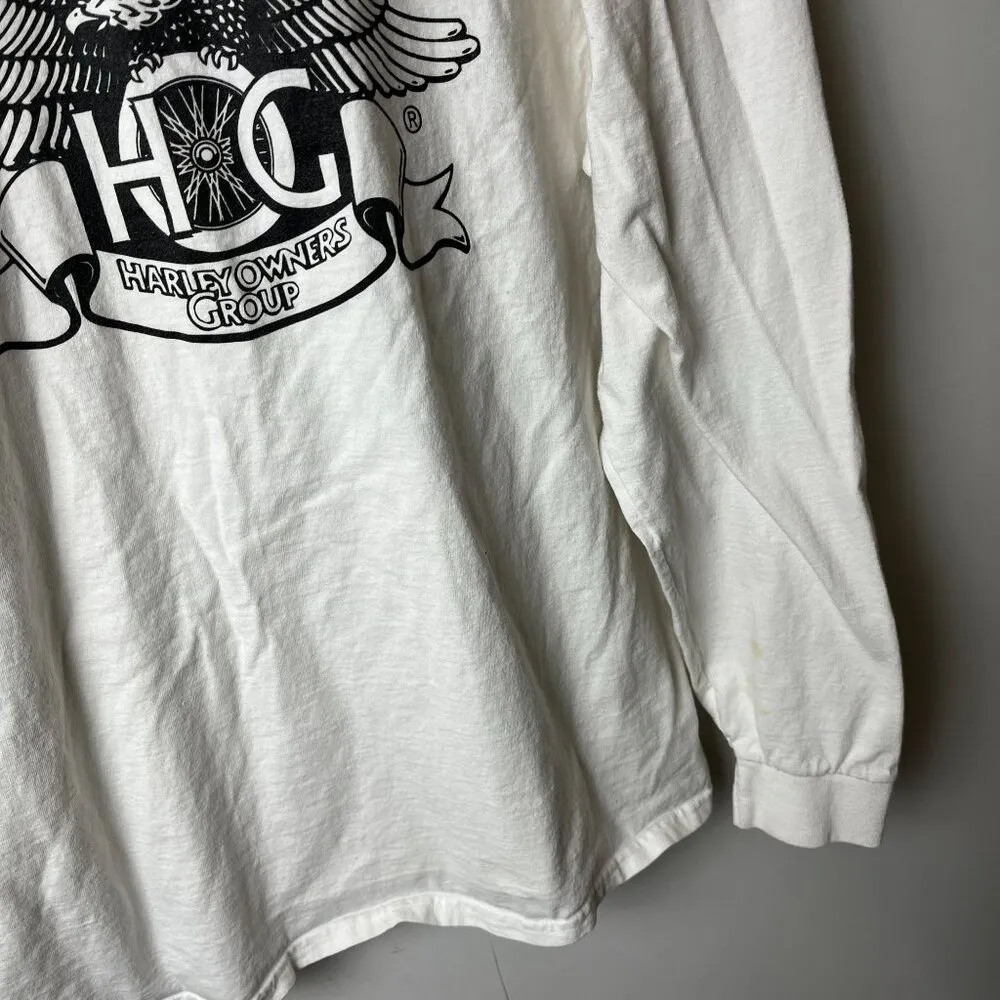 Harley Owners Group Winston Salem NC T Shirt White Large L Graphic Tee Solid - Image 6