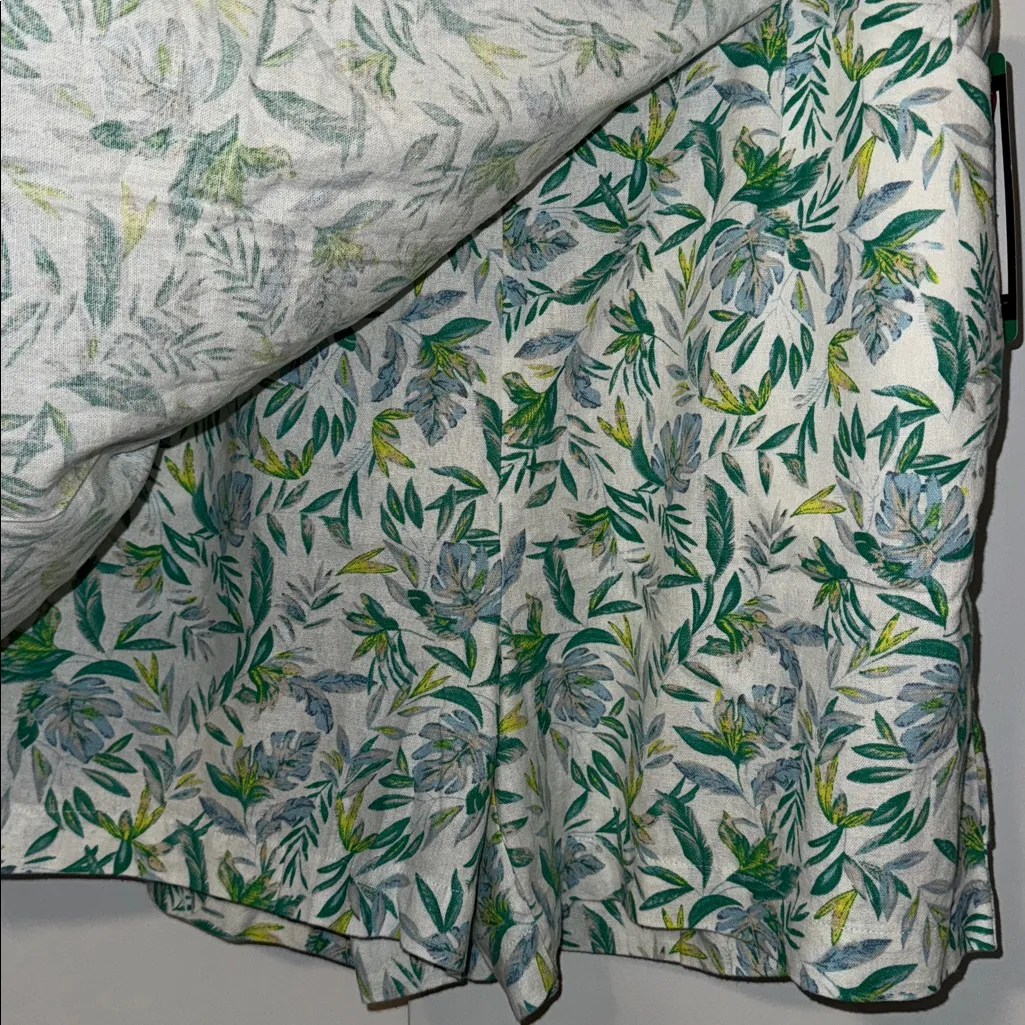 Ellen Tracy Linen Blend Skort Green Fern Print Women’s XL Extra Large - Image 2