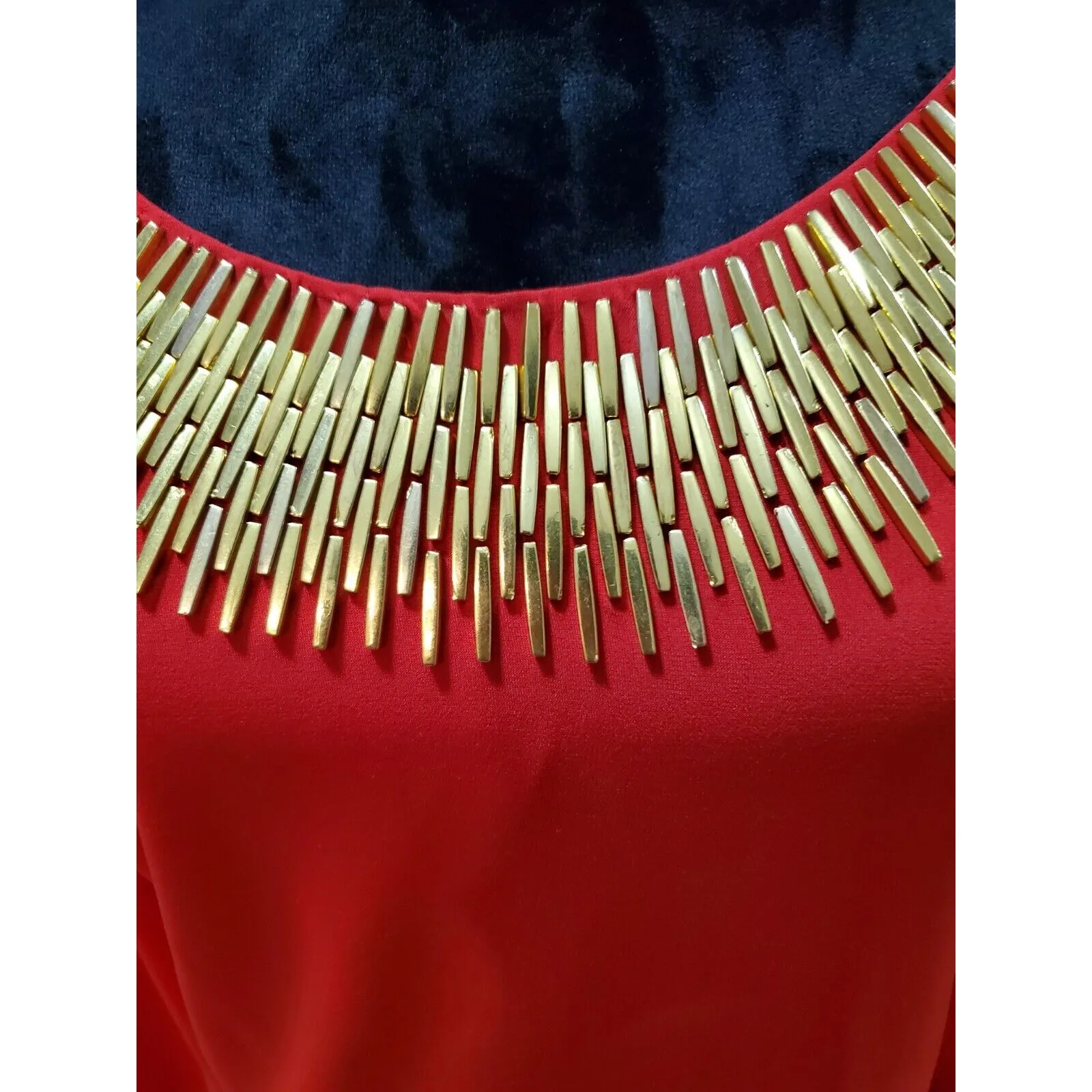 Calvin Klein Women's Red Polyester Round Neck Long Sleeve Knee Length Dress 20W - Image 3