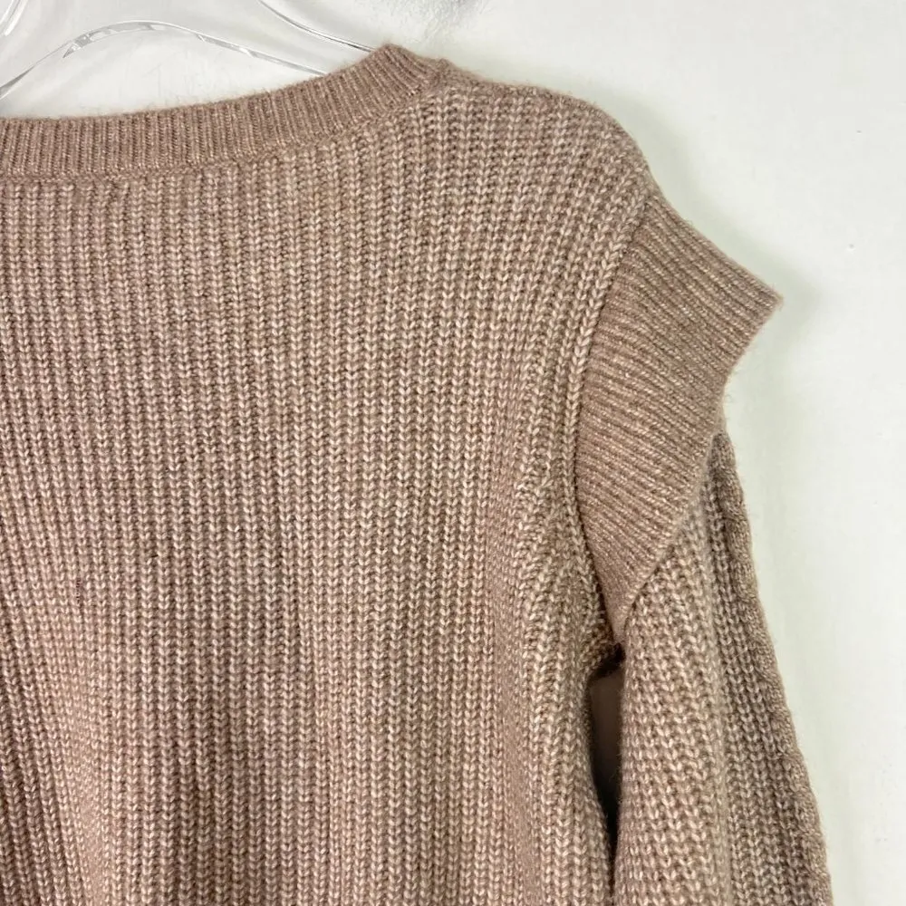NWT Ruffle Shoulder Crewneck Sweater Oatmeal Size Small S NEW - Image 10
