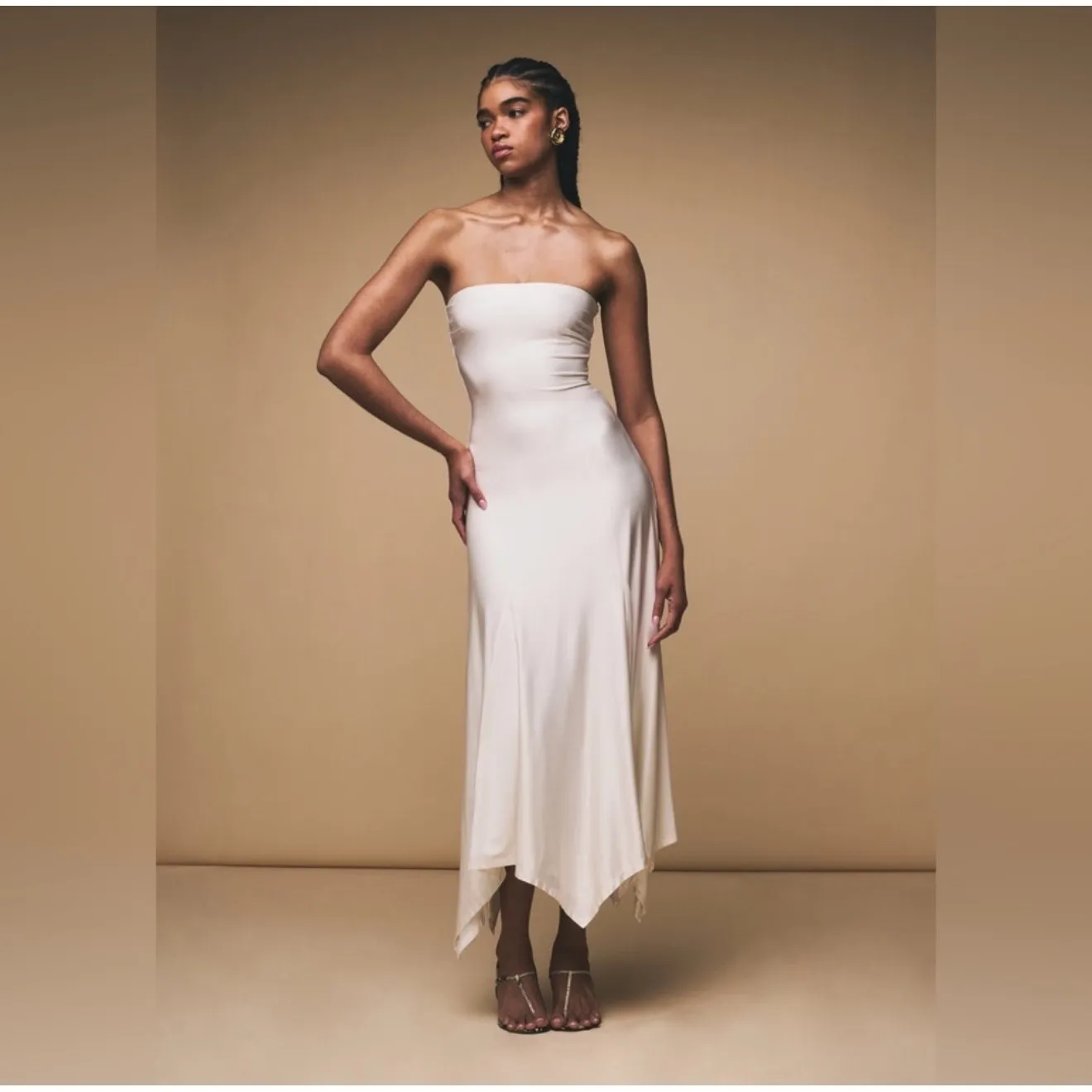 NWT Ser.o.ya Lucia‎ Strapless Maxi Dress Porcelain Sz Small $398 - Image 5