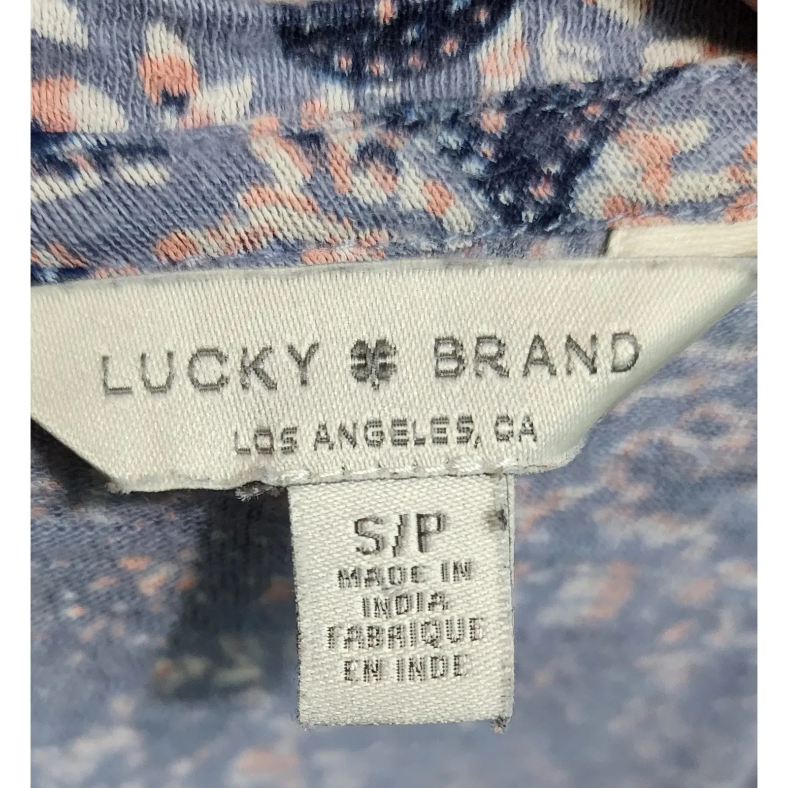 Lucky Brand Womens S/P Paisley Print Short Sleeve Scoop Neck T‎ Shirt Top Blue - Image 3