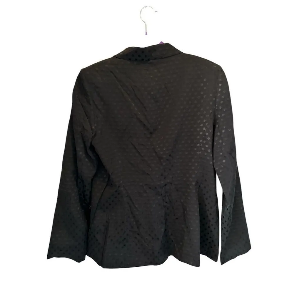 Calvin Klein Women's Polka Dot Blazer Black Size 10 Business‎ One-Button - Image 5