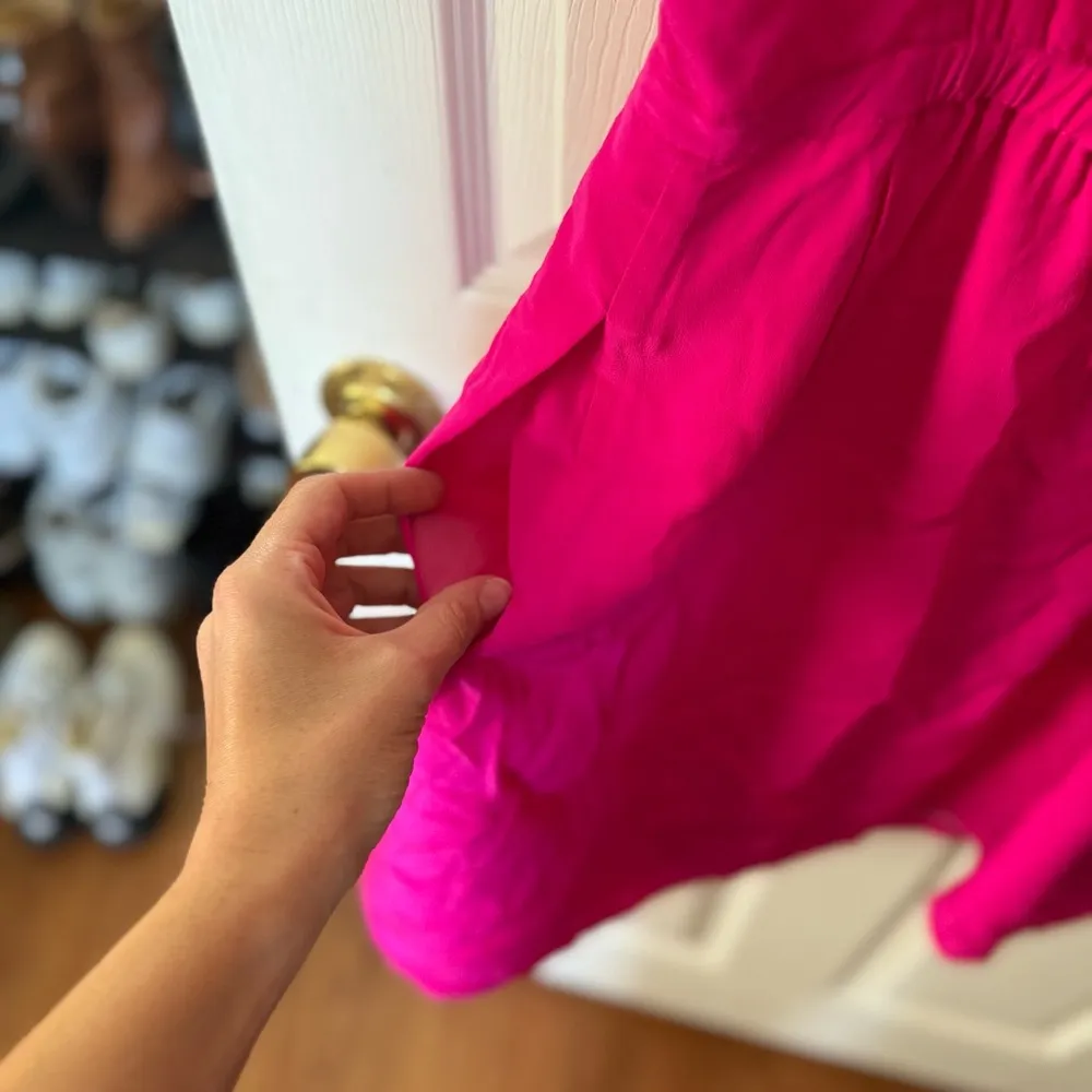 100% Silk Pink Spaghetti Strap Dress - Image 4