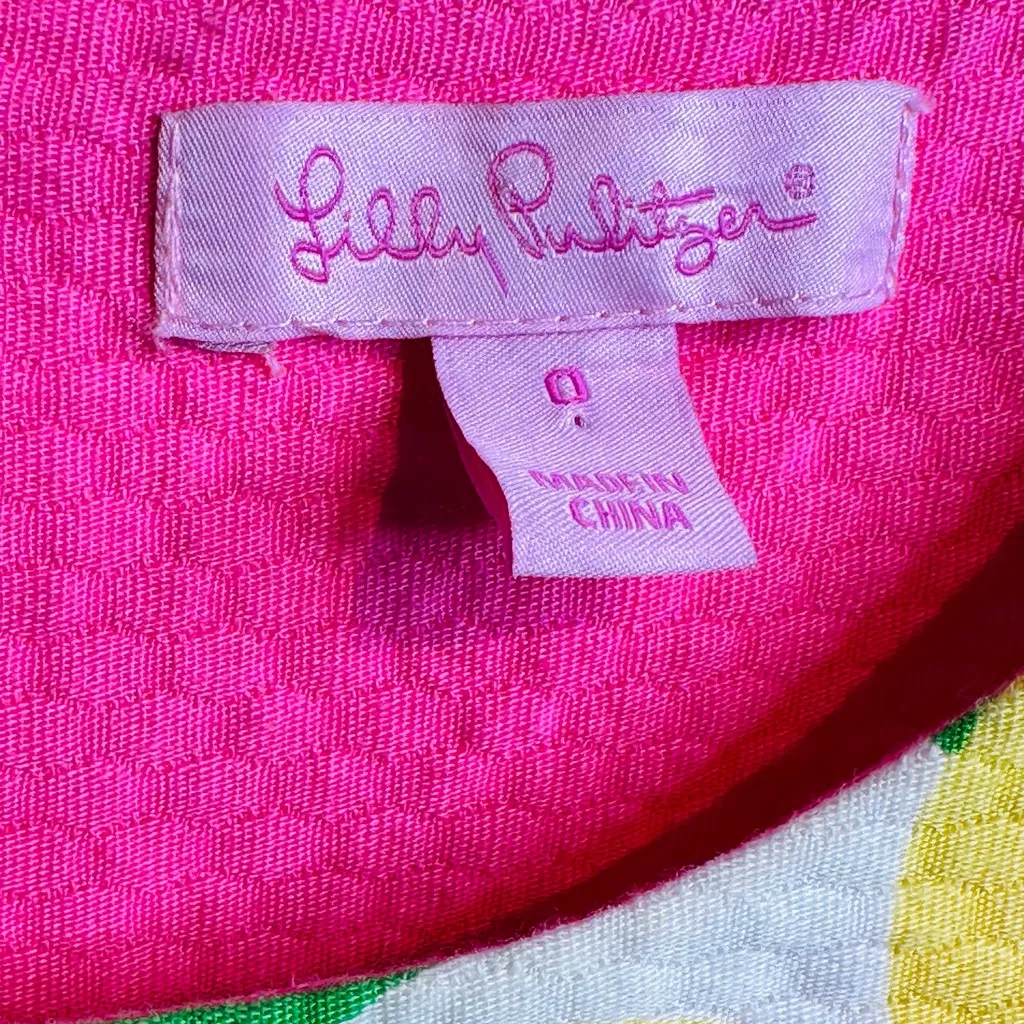 Lilly Pulitzer Stephanie Dancing Daffodils Pink Yellow Shift Dress Size 0 - Image 7