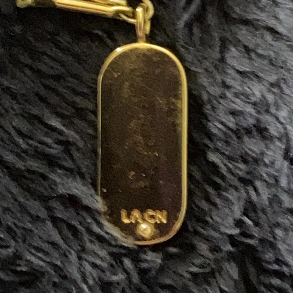 UNWRITTEN EVIL EYE NECKLACE Gold Tone & Cream Bar Link Chain - Image 3