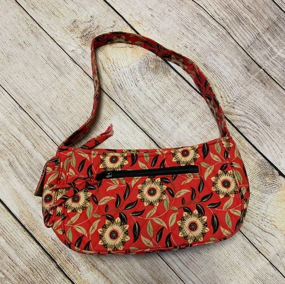 Maggie B Red Patterned Quilted Purse - Image 2