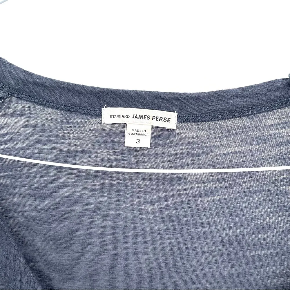 James Perse Scoop VNeck Slub 3/4 Sleeve Casual Lightweight Tshirt Top - Image 5