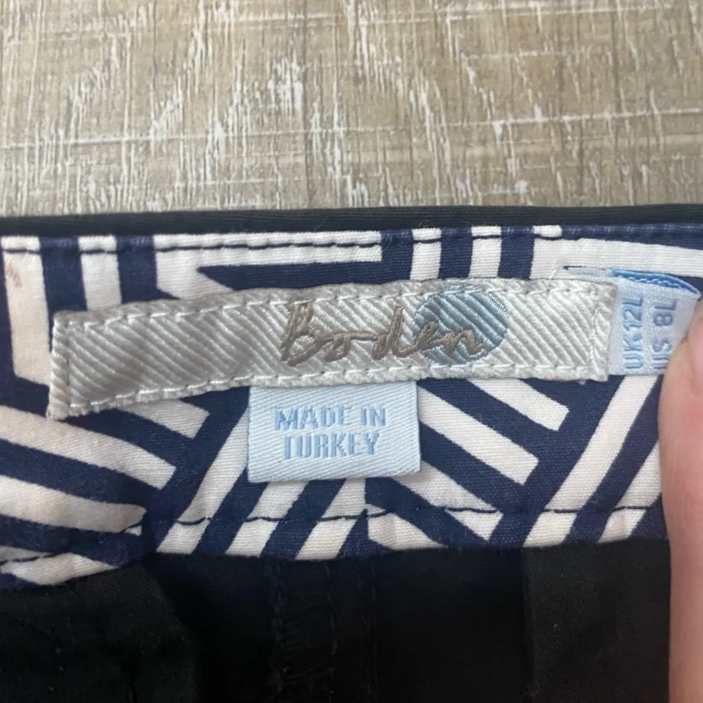 Boden Richmond Wide Leg Crop Pants Chinos Cropped Trousers Black Womens 8 Career - Image 8