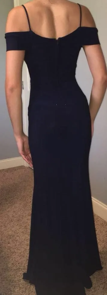 Jodi Kristopher Navy Long Spring Formal Dress  - Image 2