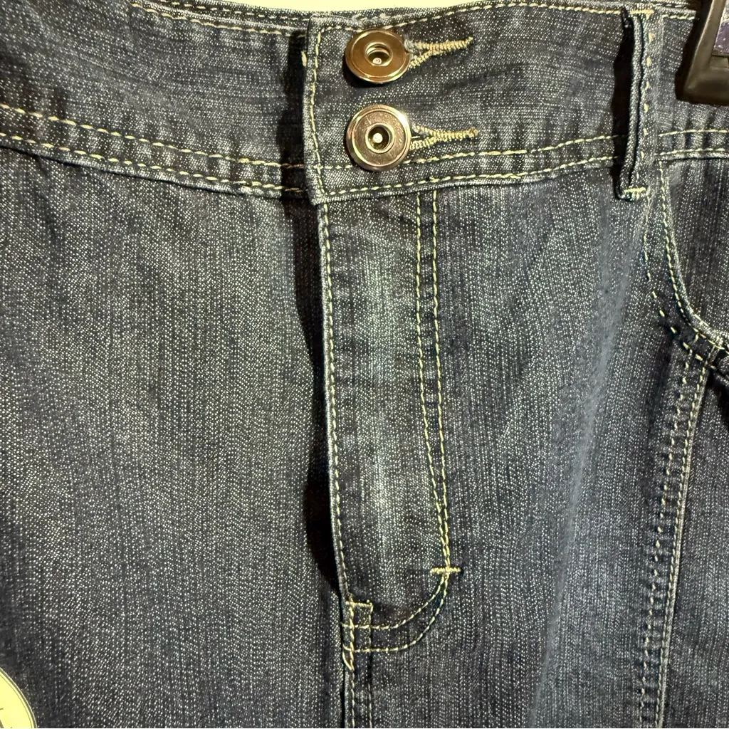 Christopher & Banks Dark Blue Denim Trendy Mini Skort, Size 16 NWT - Image 6