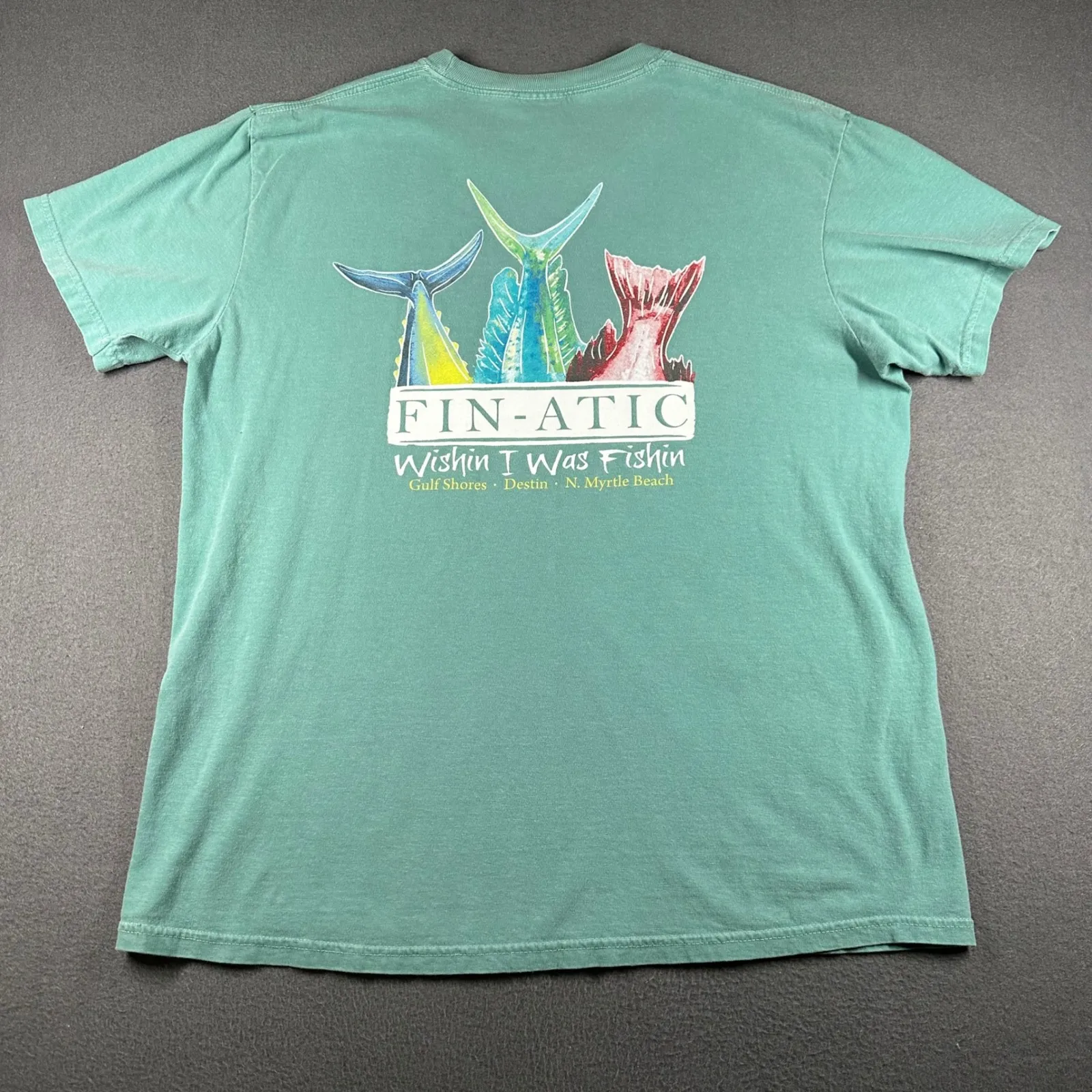 Lulus T-Shirt Large Green Short Sleeve Graphic Gulf Shores Destin Myrtle Beach - Image 2