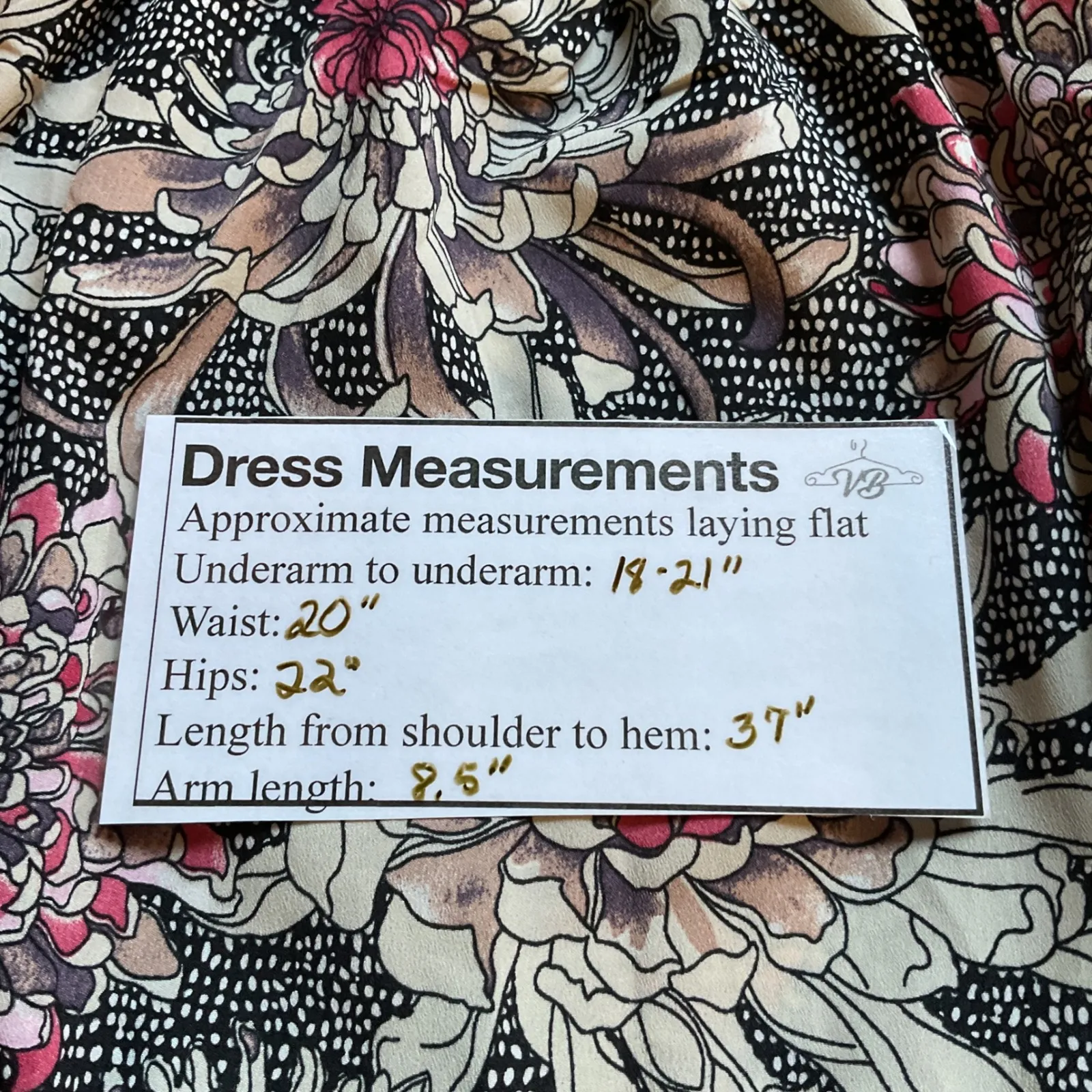 Heli Floral Short Sleeve Cinch Waist Mini‎ Dress Size - Image 8