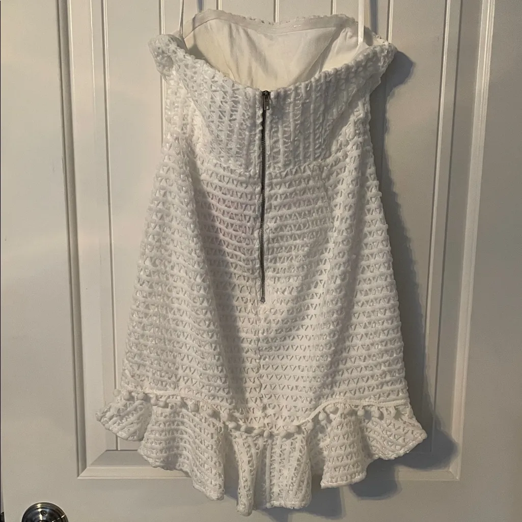 Hello Molly Strapless White Textured Dress - Image 2