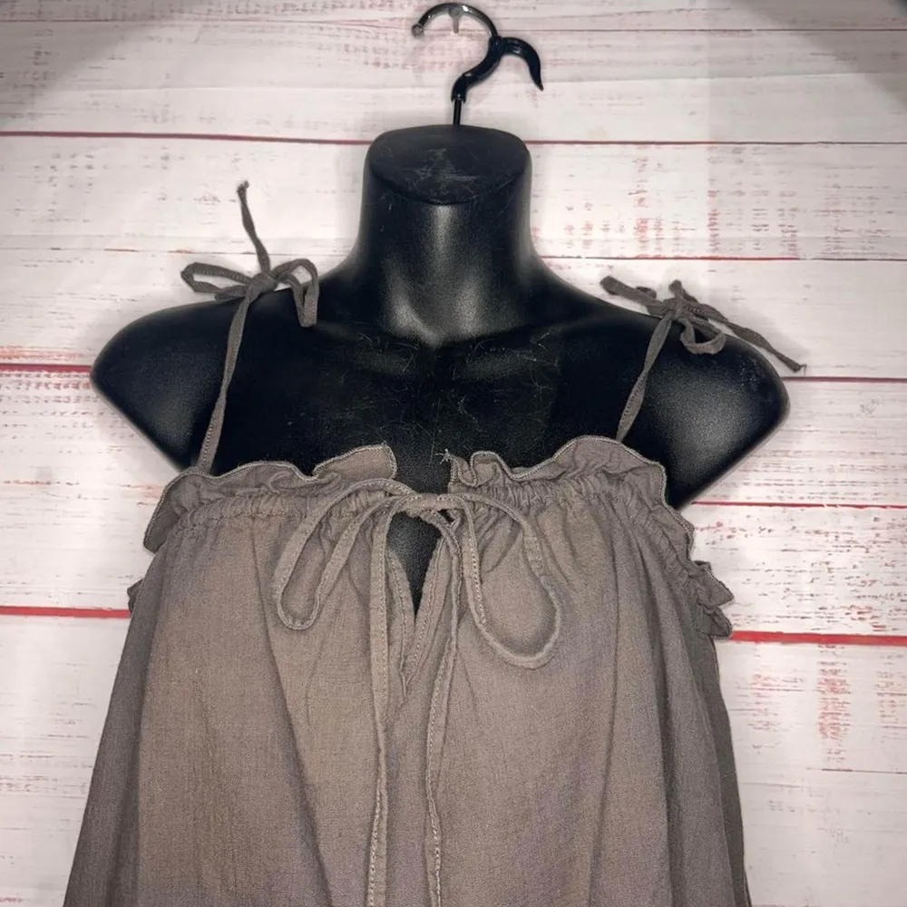 Angashion Cotton Tie Shoulder  Tunic Tank Women’s Medium - Image 2