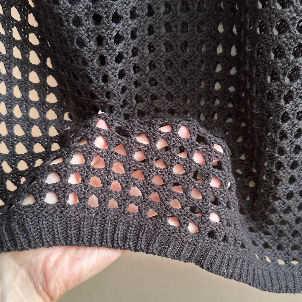 Black Crochet Beach Coverup, Maxi Dress, Size Medium/Large - Image 6