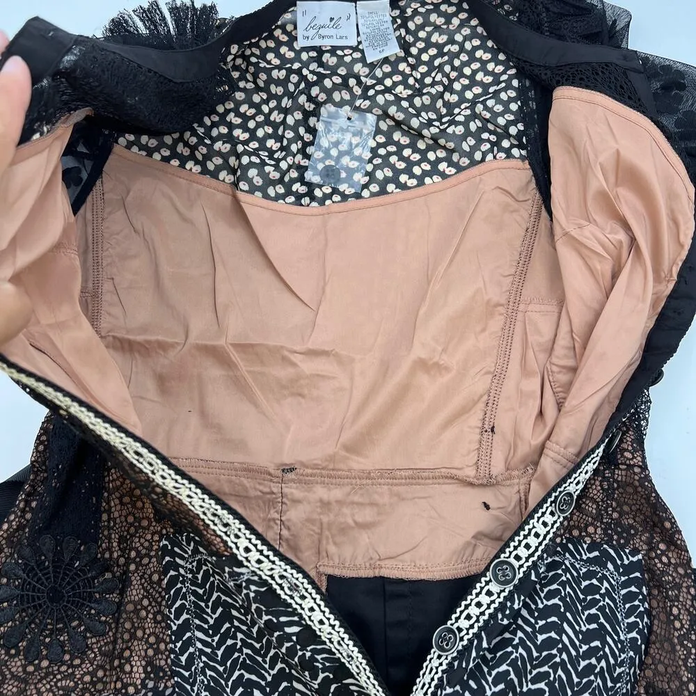 Anthropologie Beguile by Byron Lars Allusione Dress Black Lace Insert Sheath 0P - Image 5