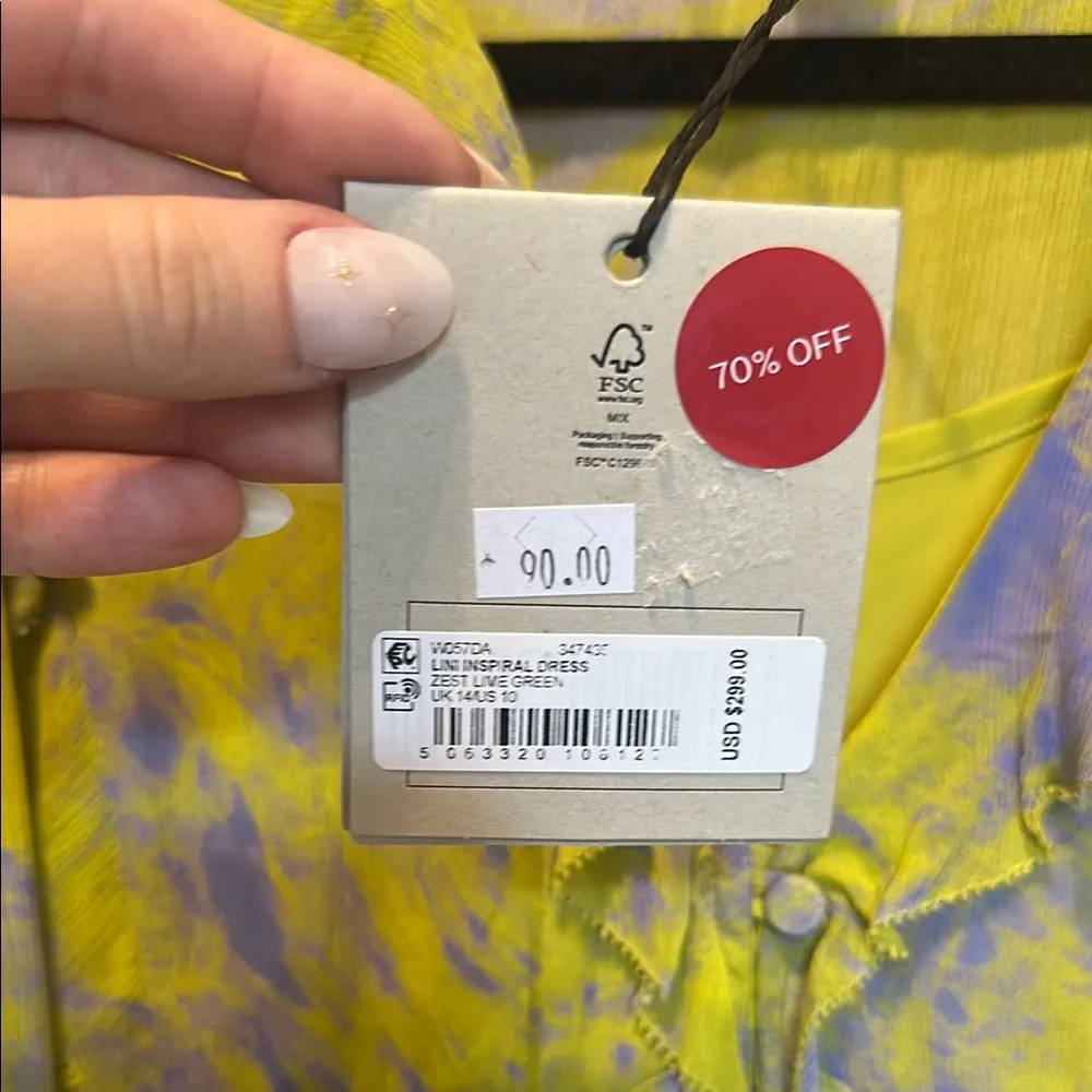 all saints  lini inspiral print dress US 10 NWT - Image 5