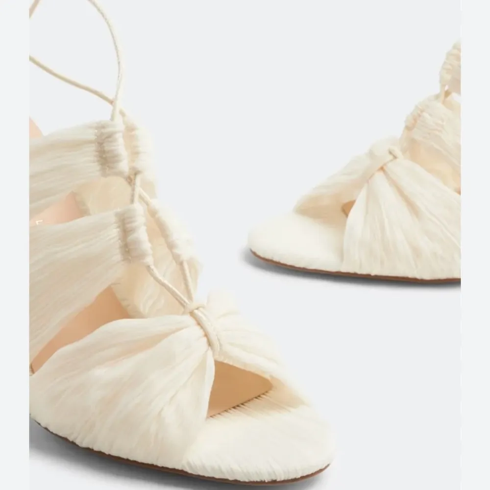 Loeffler Randall Dahlia Pleated Knot Mule with Ankle Strap High Heels - Image 4