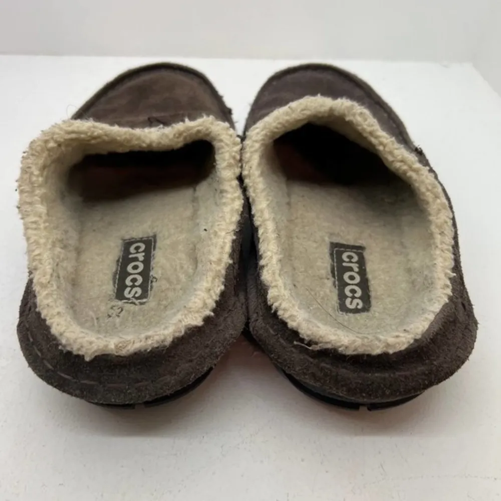Crocs Unisex Crocassin Espresso Clog Slippers Brown Moc Toe Leather M 5 W 7 - Image 3
