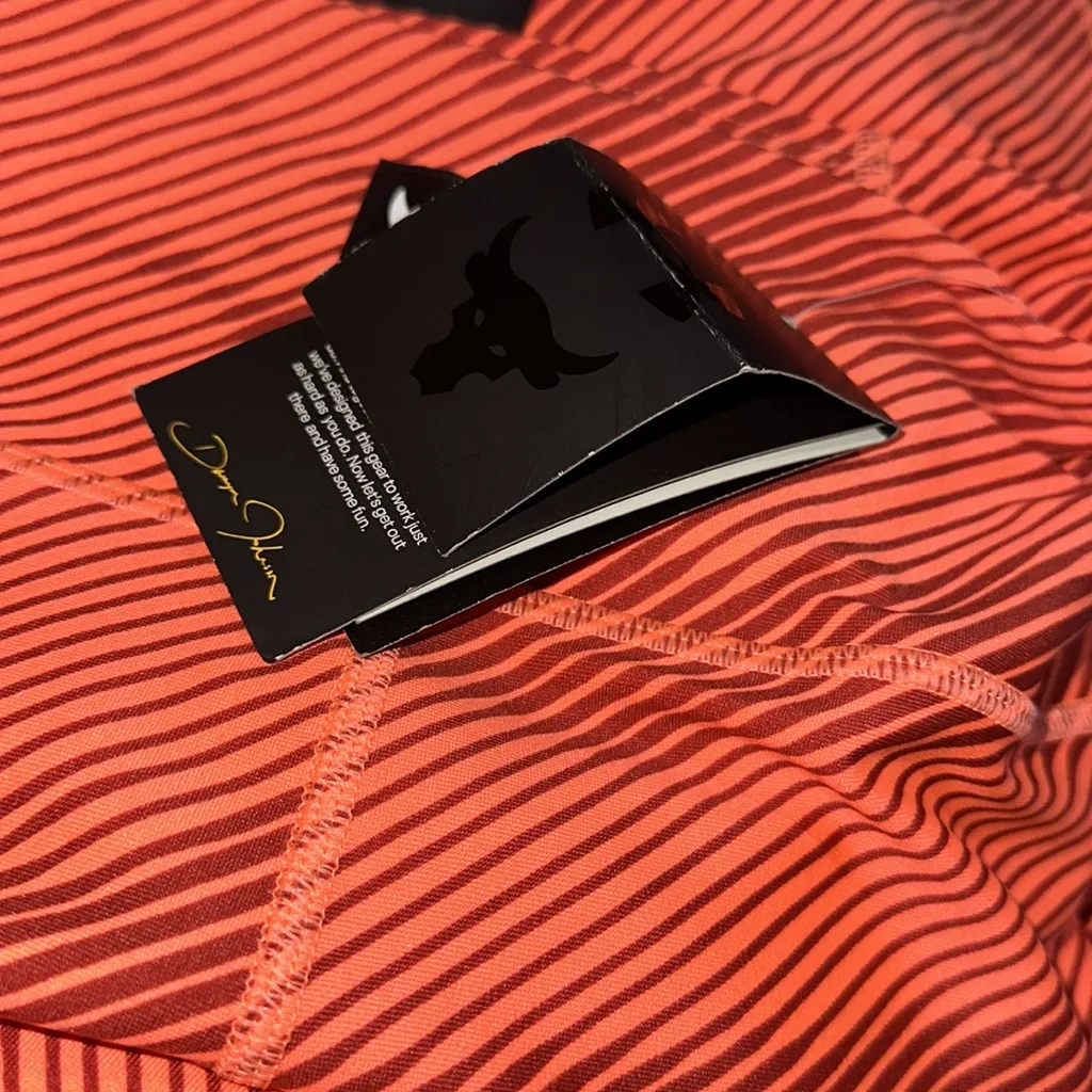 NWT Under Armpur Project Rock HeatGear Womens Orange Ankle Leggings - Image 6