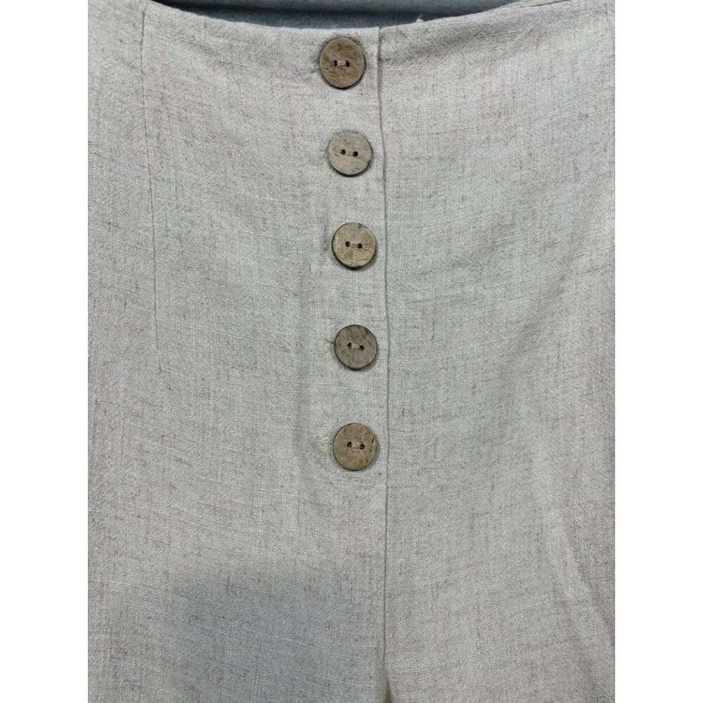 Jules & Leopold Womens Beige Linen Blend Pants Size L Ankle Crop - Image 2