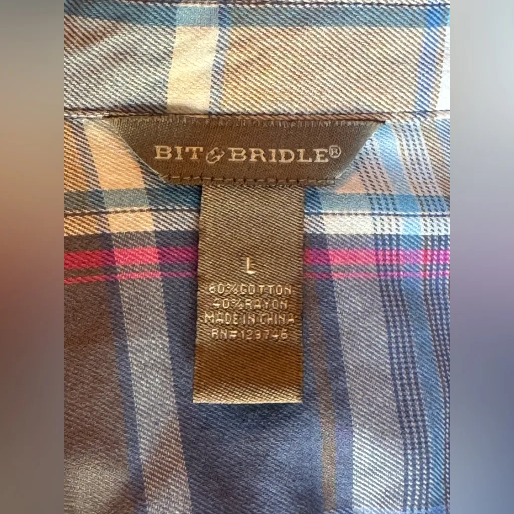 Bit & Bridle Multicolor Plaid Button Down Shirt - Image 9