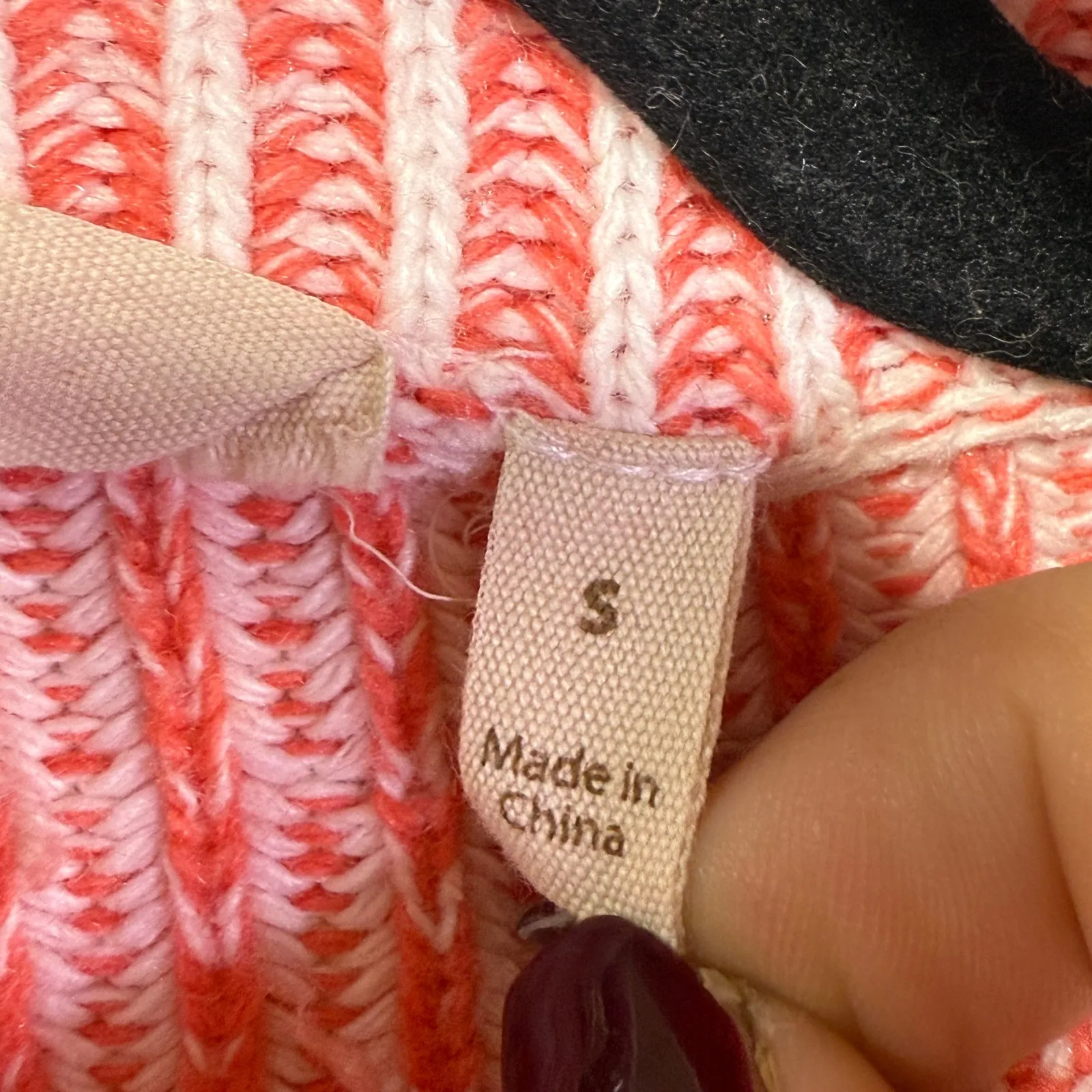 Soft Surroundings‎ Women's Small Pink Striped Cowl Neck Knit Sweater - Image 6