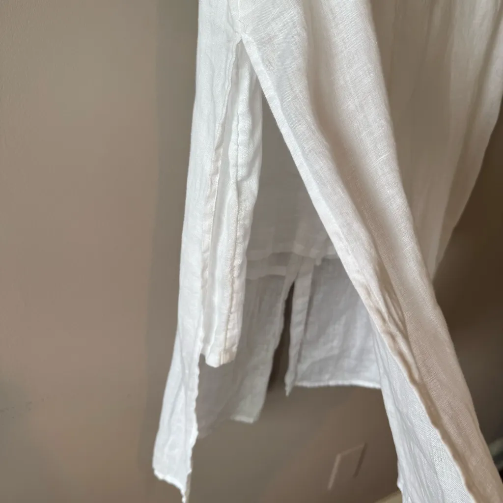 Chico’s Women’s 100% Linen Sleeveless Long Button Down Tunic Blouse Size‎ 2 - Image 8