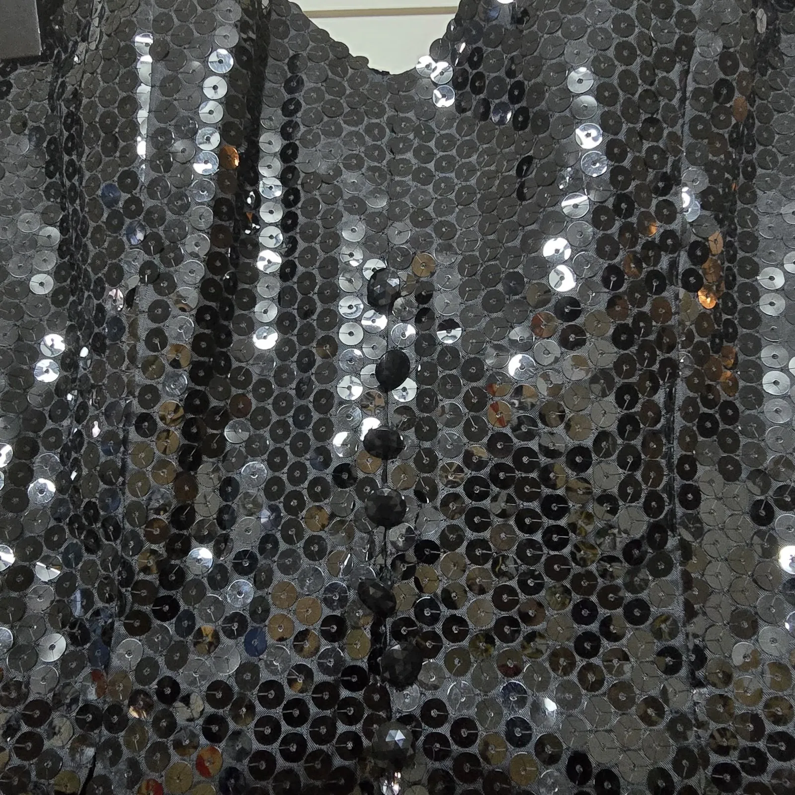 Nina‎ Ricci Paris Black Sequin Strapless Bustier Corset Top Size 8 Elegant Party - Image 2