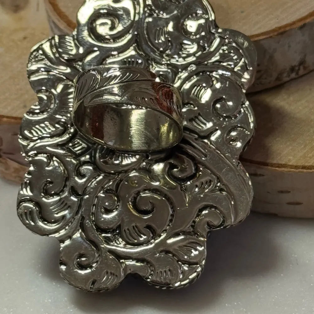 Elegant Black Onyx and Blue Lapis Adjustable Statement Piece Ring - Image 11